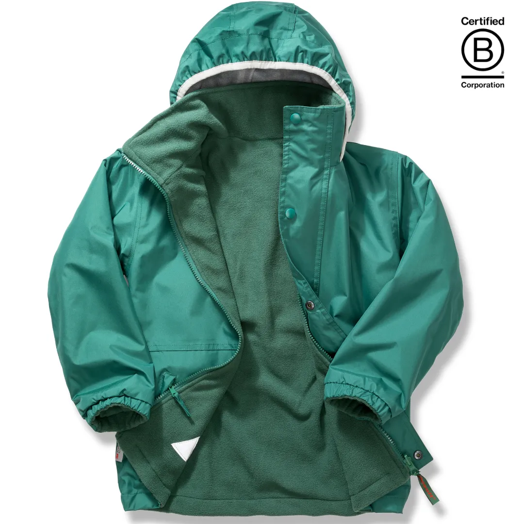 Reversible kids' waterproof school coat