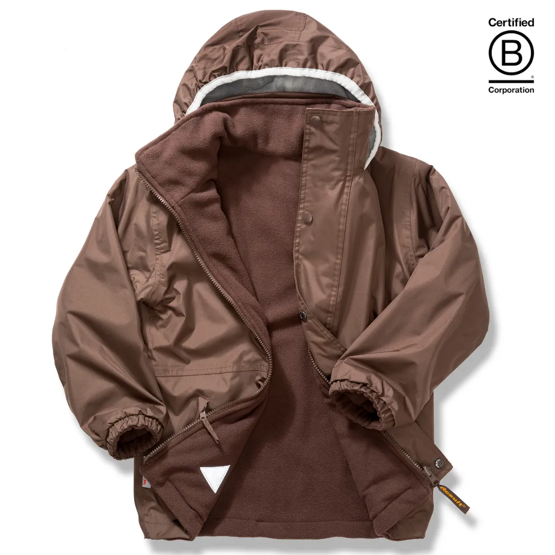 Reversible kids' waterproof school coat