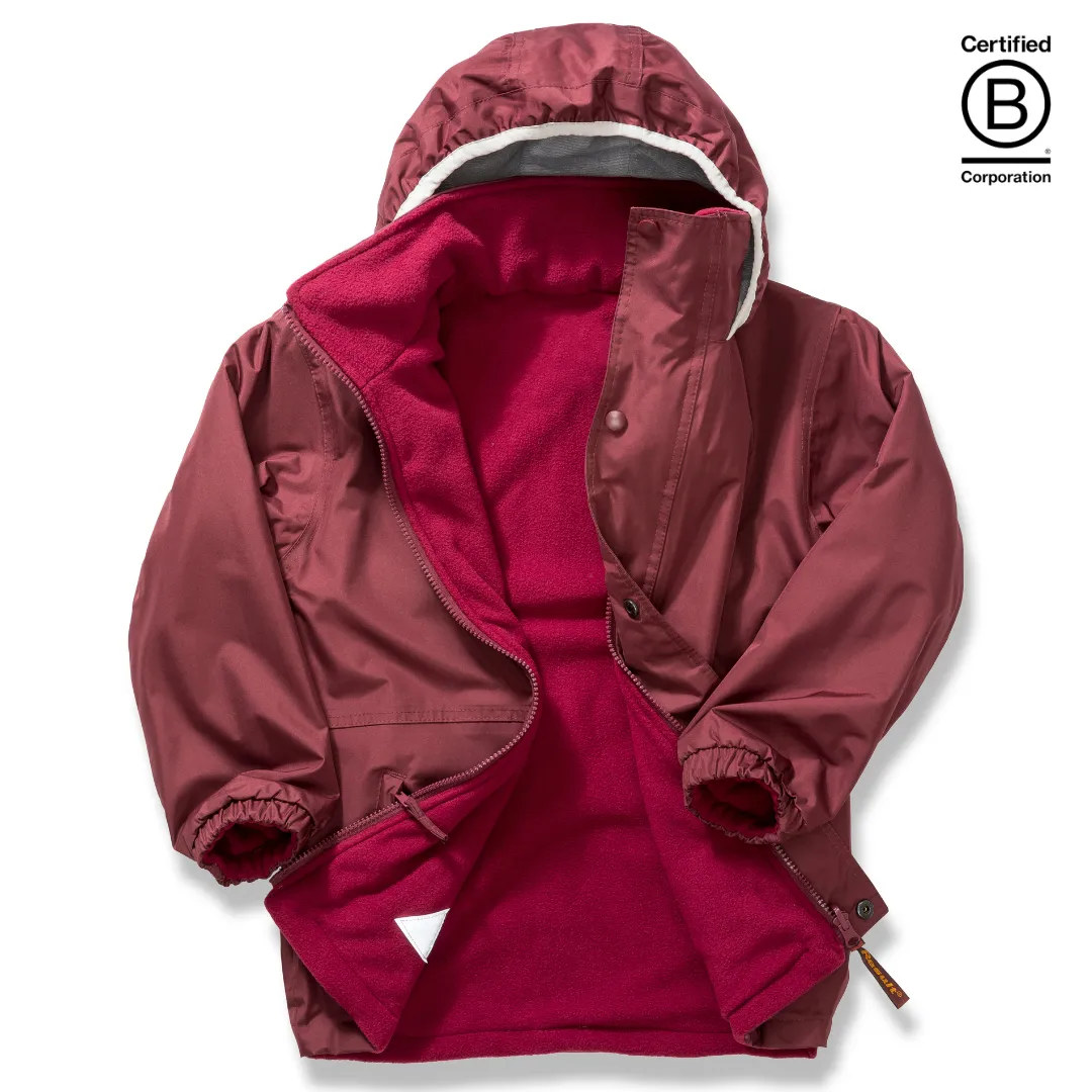 Reversible kids' waterproof school coat