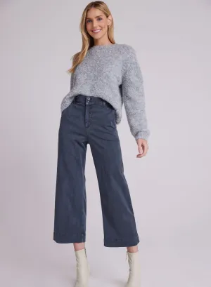 Saige Wide Leg Crop - Antique Navy