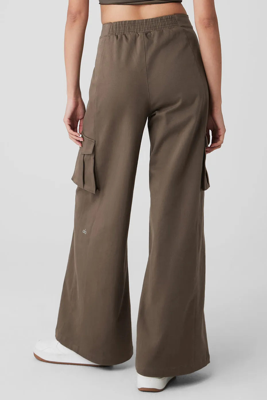 Show Off Cargo Wide Leg Trouser - Olive Tree