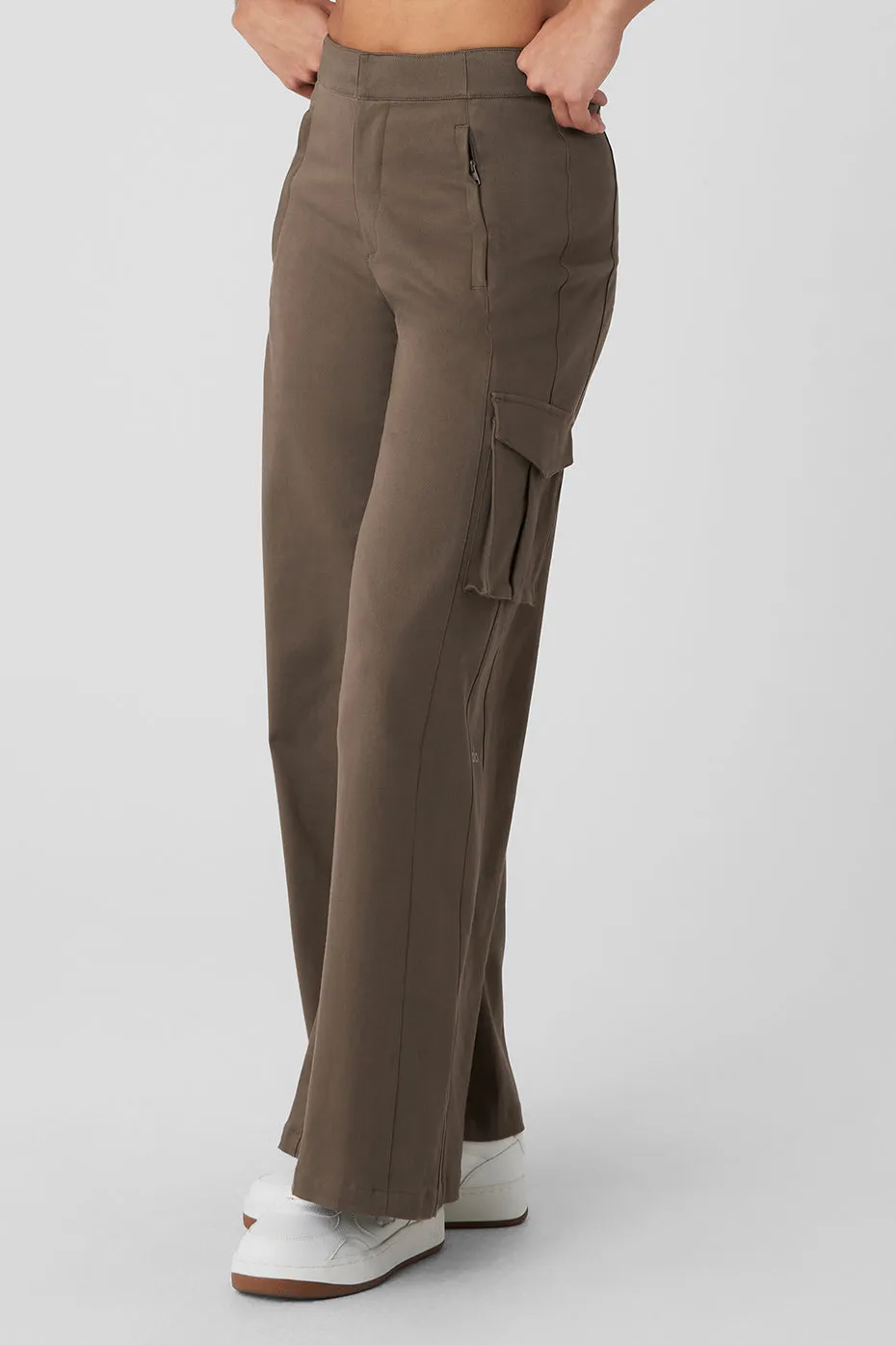 Show Off Cargo Wide Leg Trouser - Olive Tree