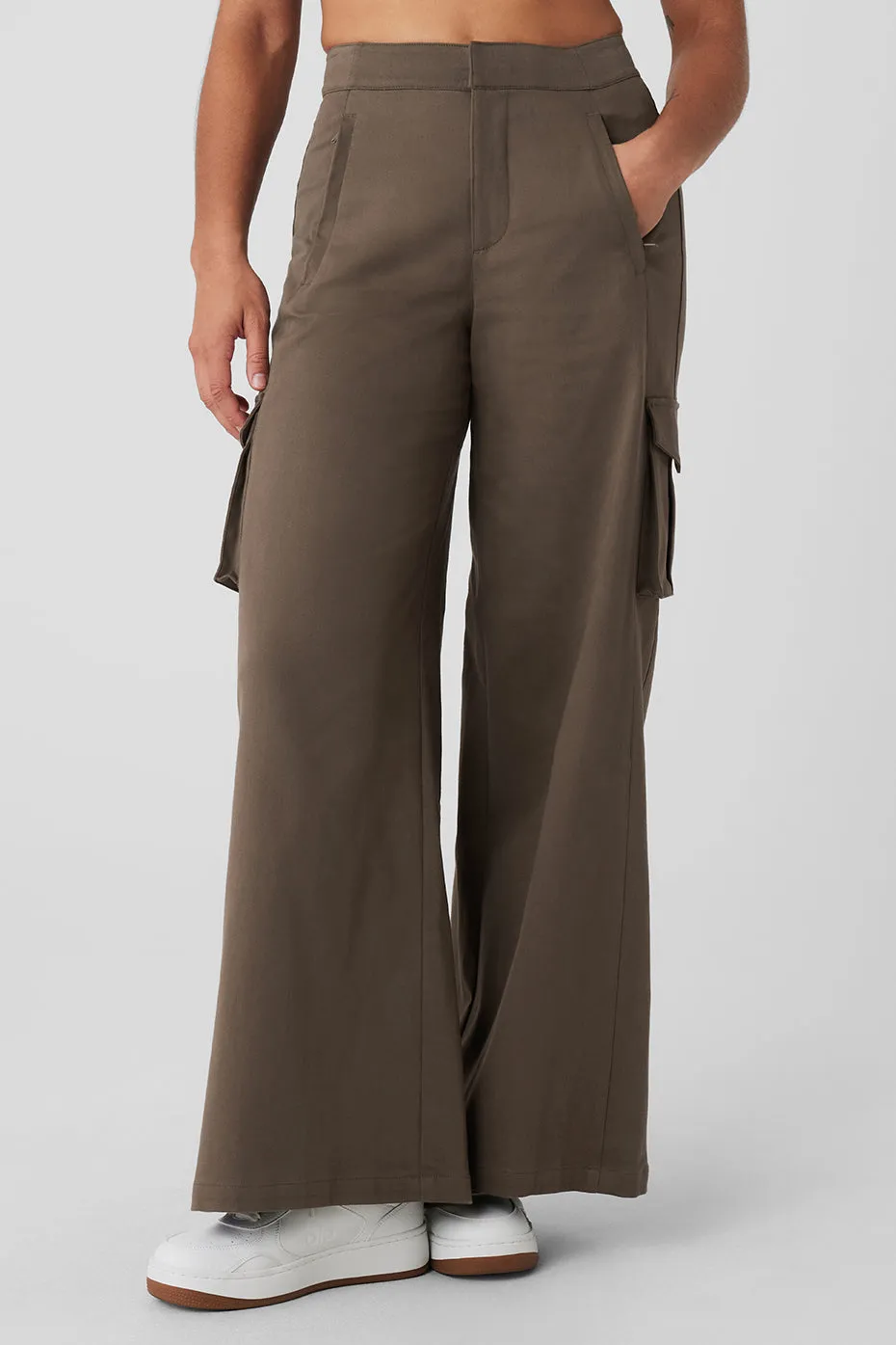 Show Off Cargo Wide Leg Trouser - Olive Tree