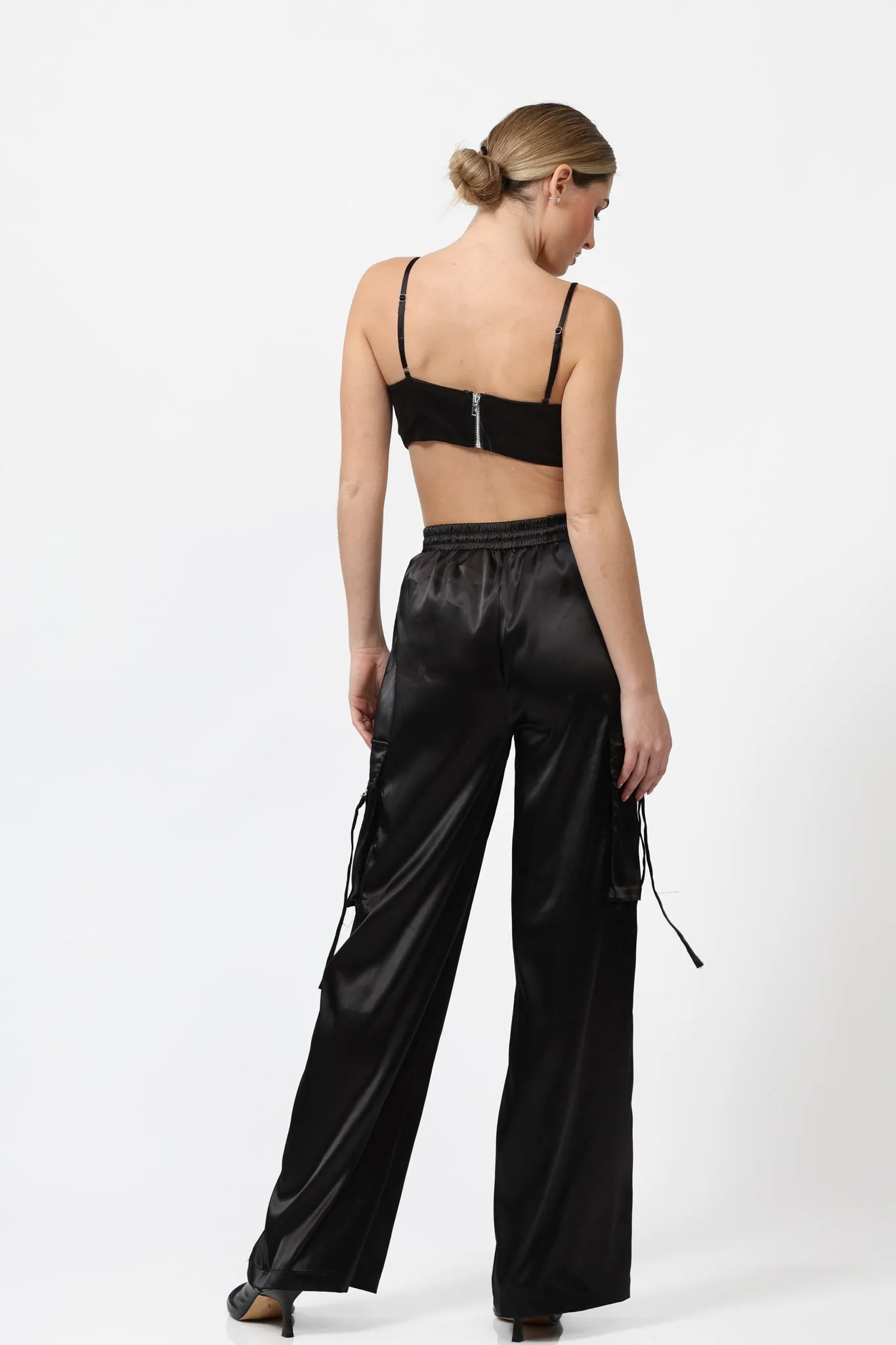 SILK CARGO PANTS