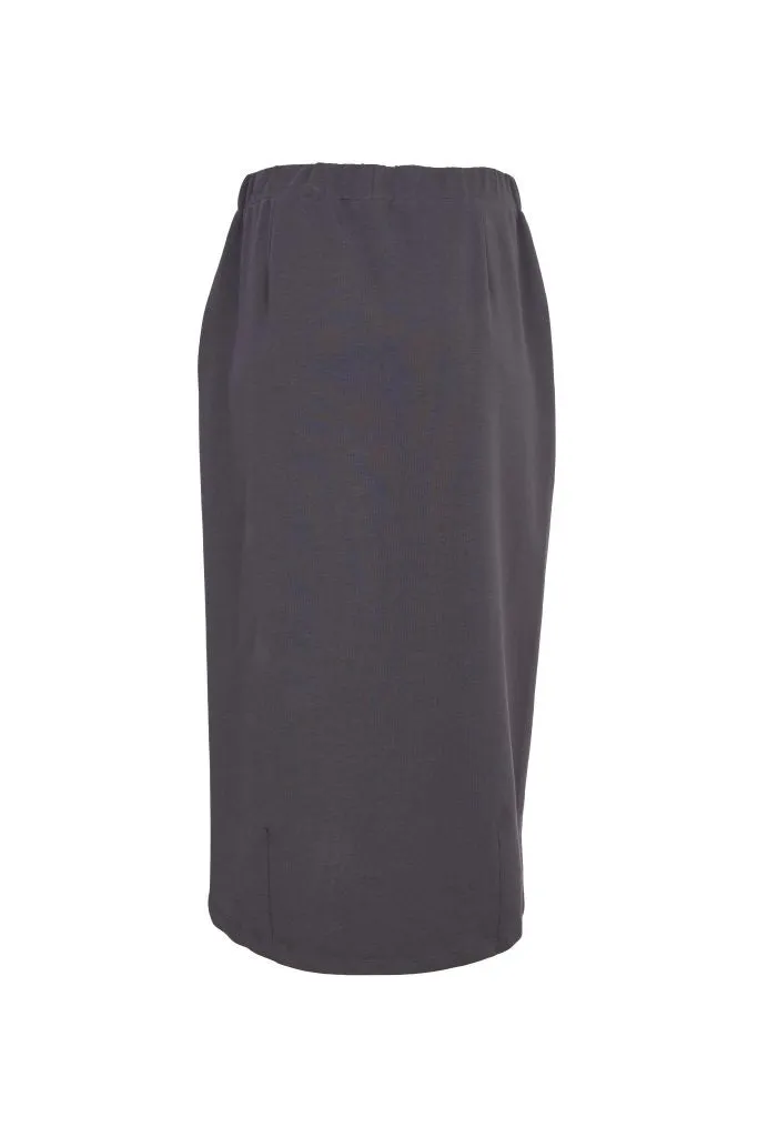 Skirt with Contrast Front Panel in Anthracite/Black