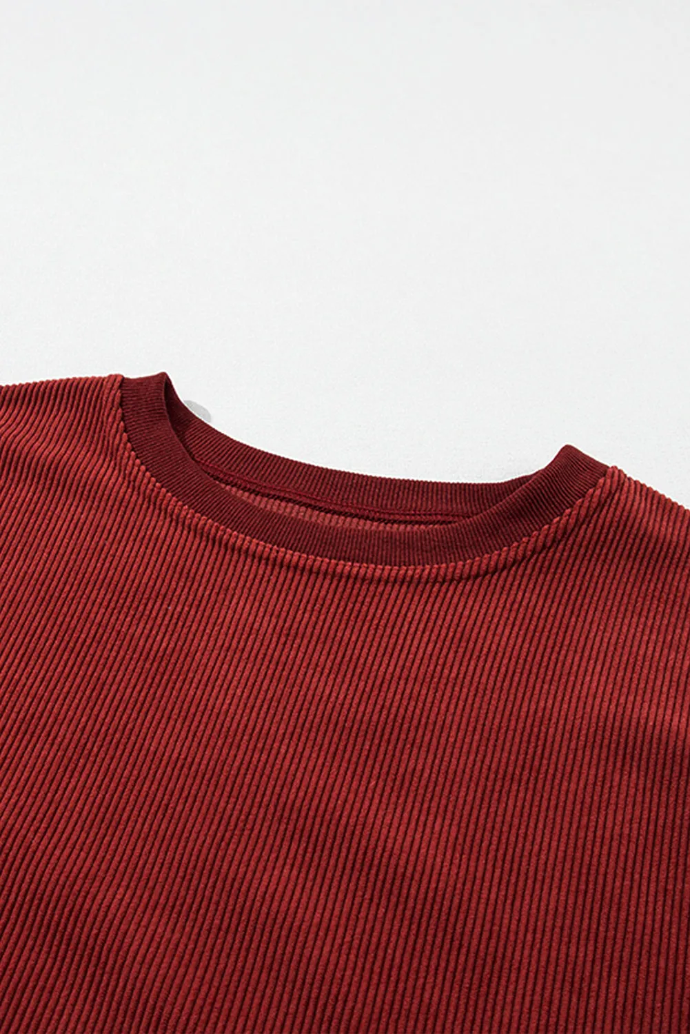 Slouchy Ribbed Corduroy Oversized Sweatshirt