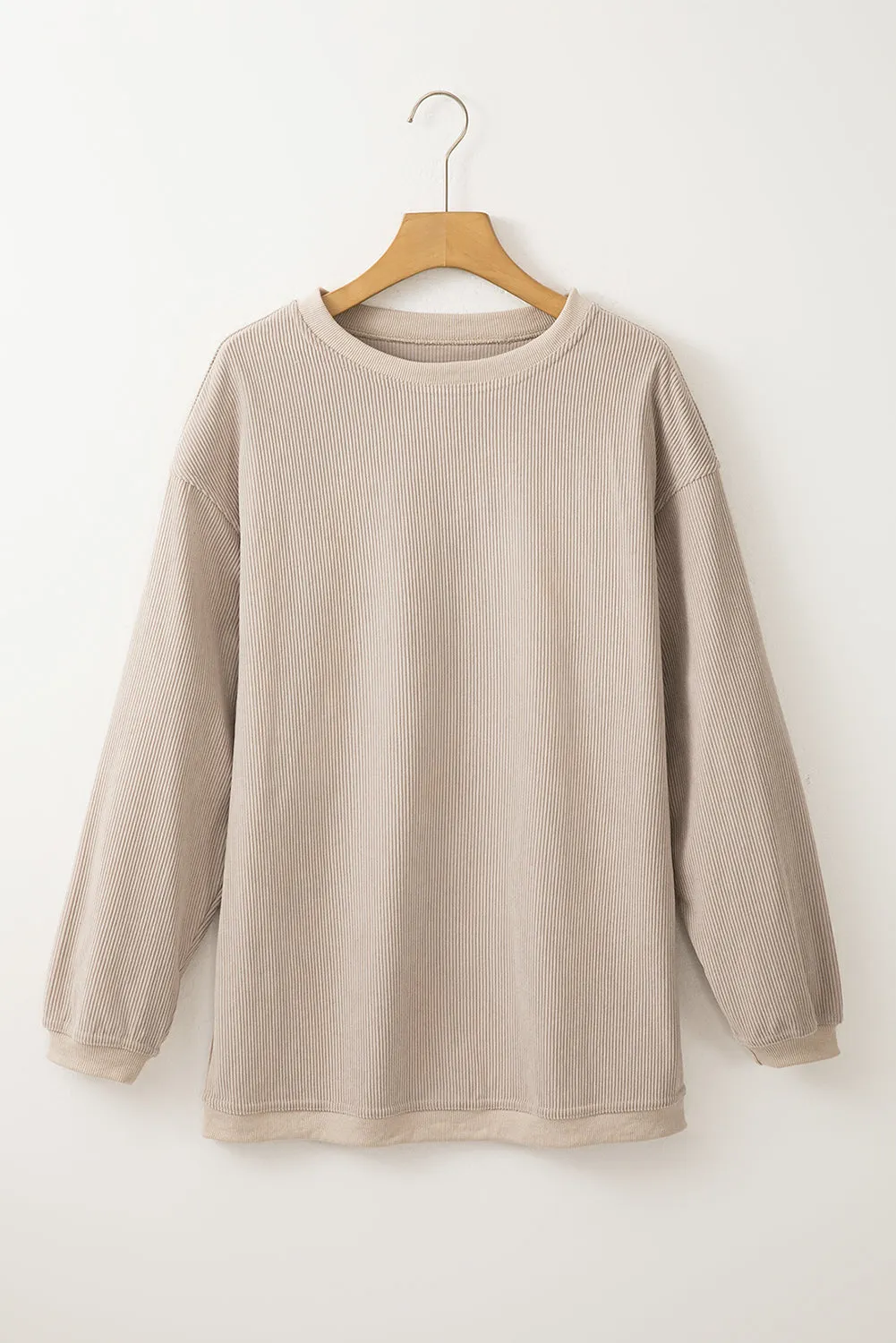 Slouchy Ribbed Corduroy Oversized Sweatshirt