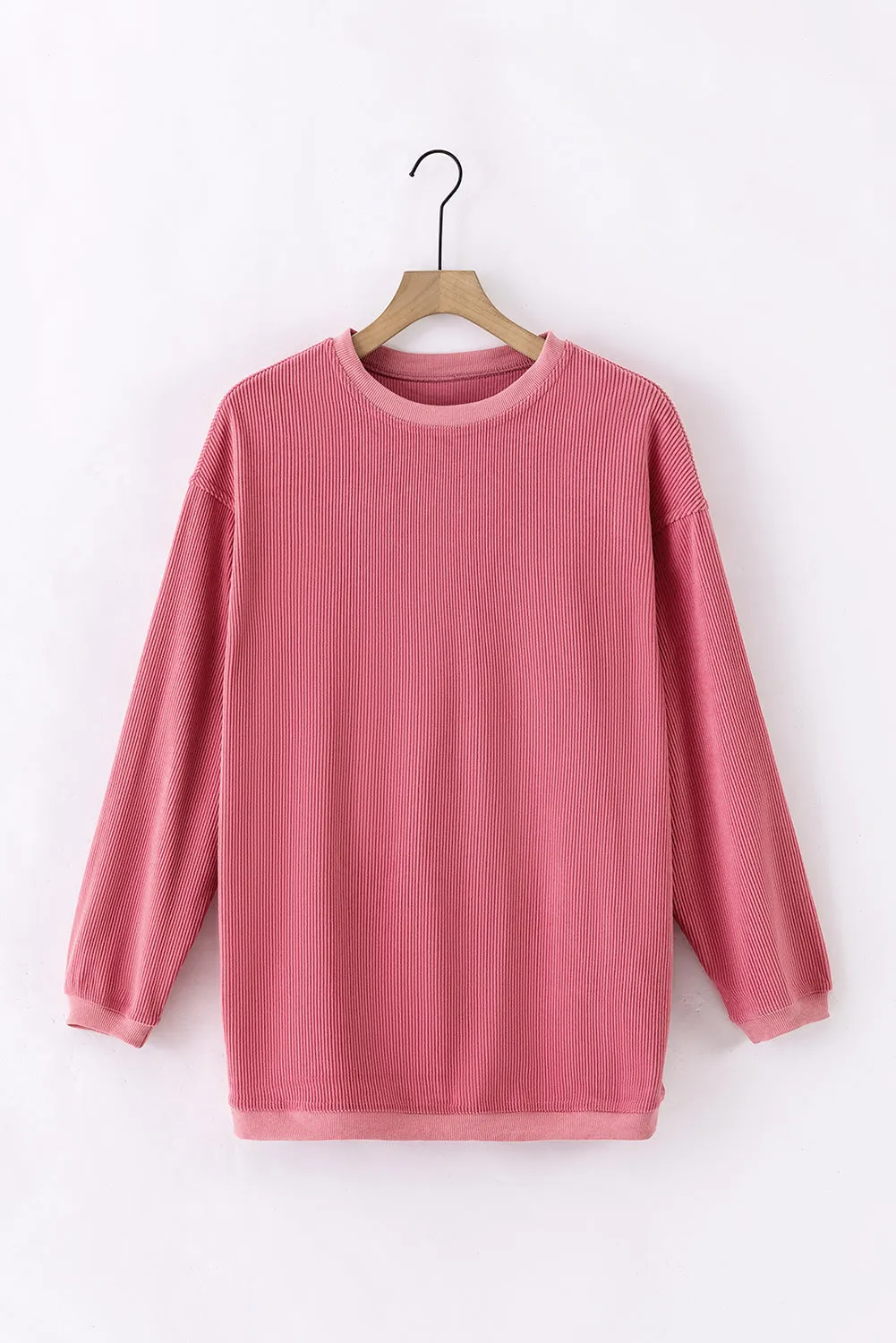 Slouchy Ribbed Corduroy Oversized Sweatshirt