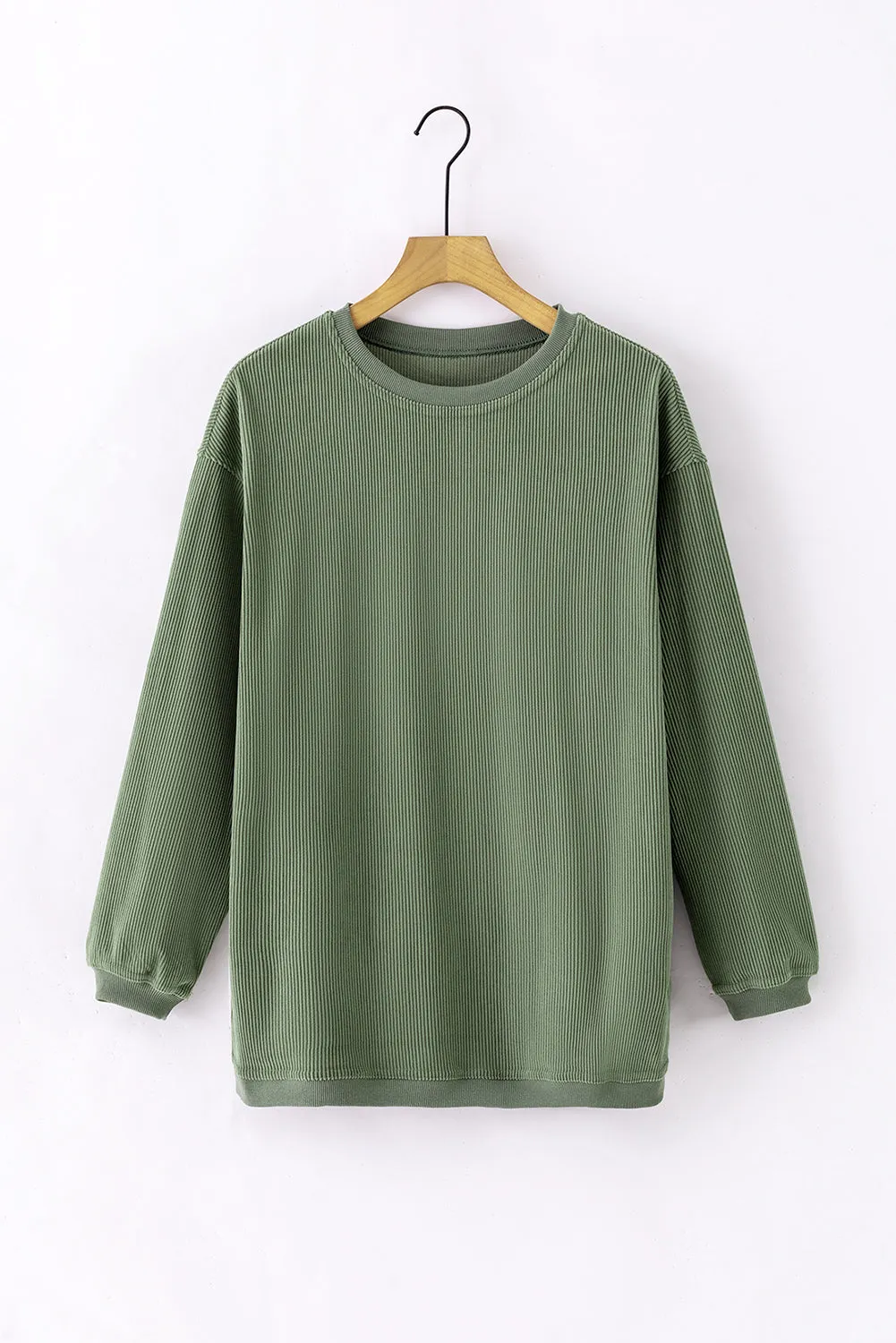 Slouchy Ribbed Corduroy Oversized Sweatshirt