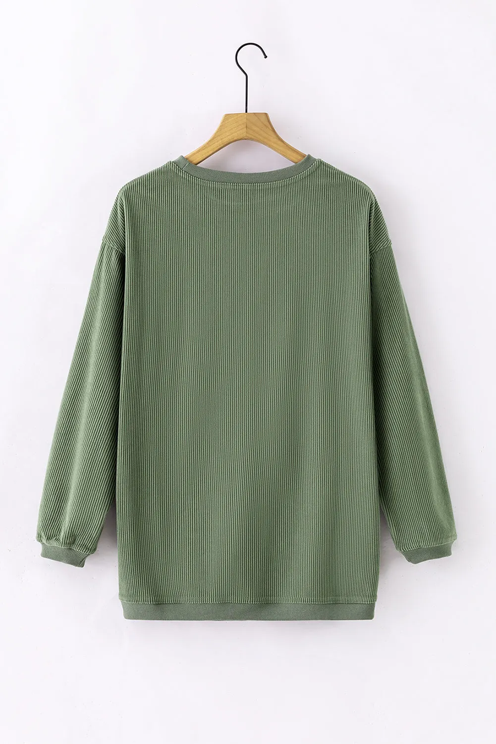 Slouchy Ribbed Corduroy Oversized Sweatshirt