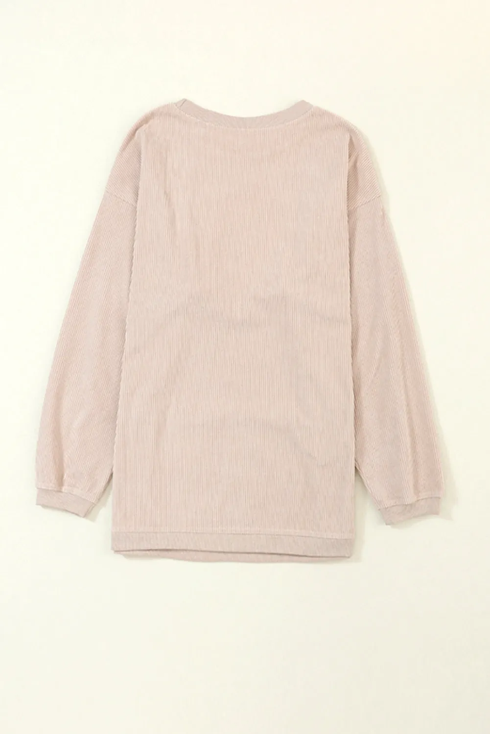 Slouchy Ribbed Corduroy Oversized Sweatshirt