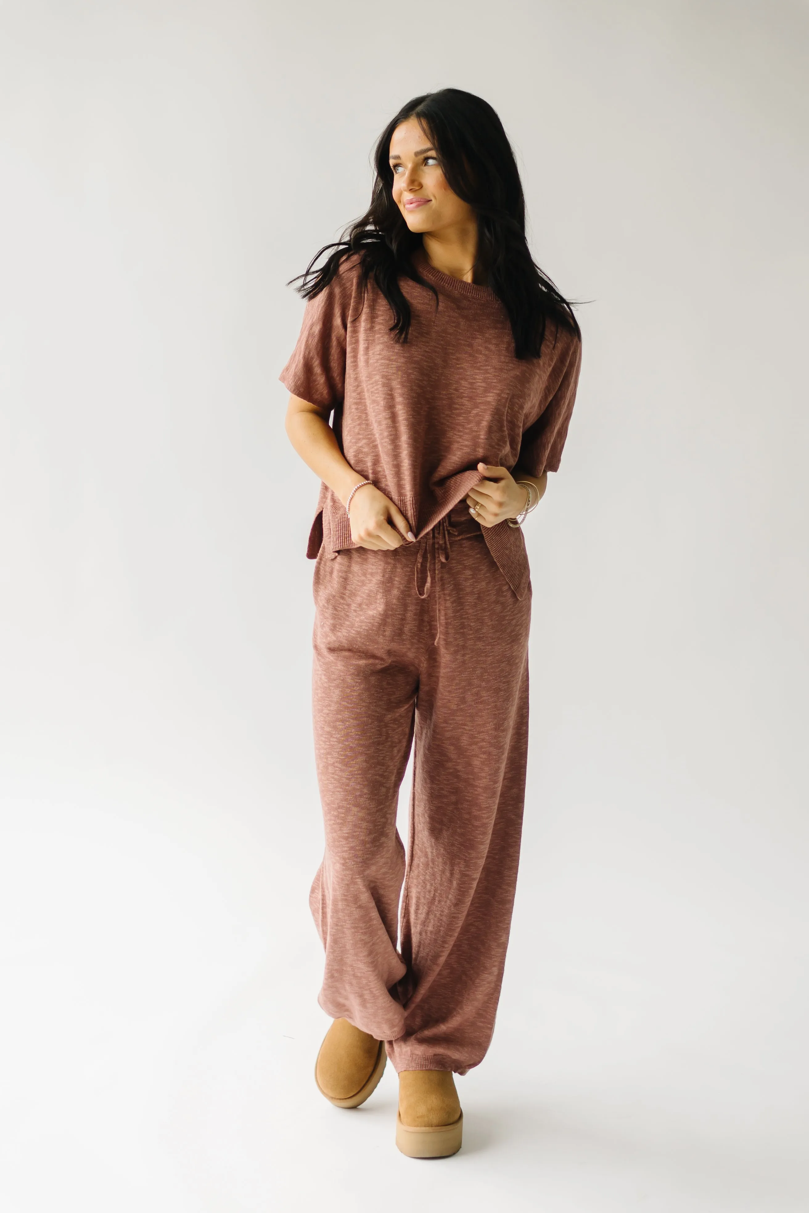 The Arrington Relaxed Sweater Set in Rust