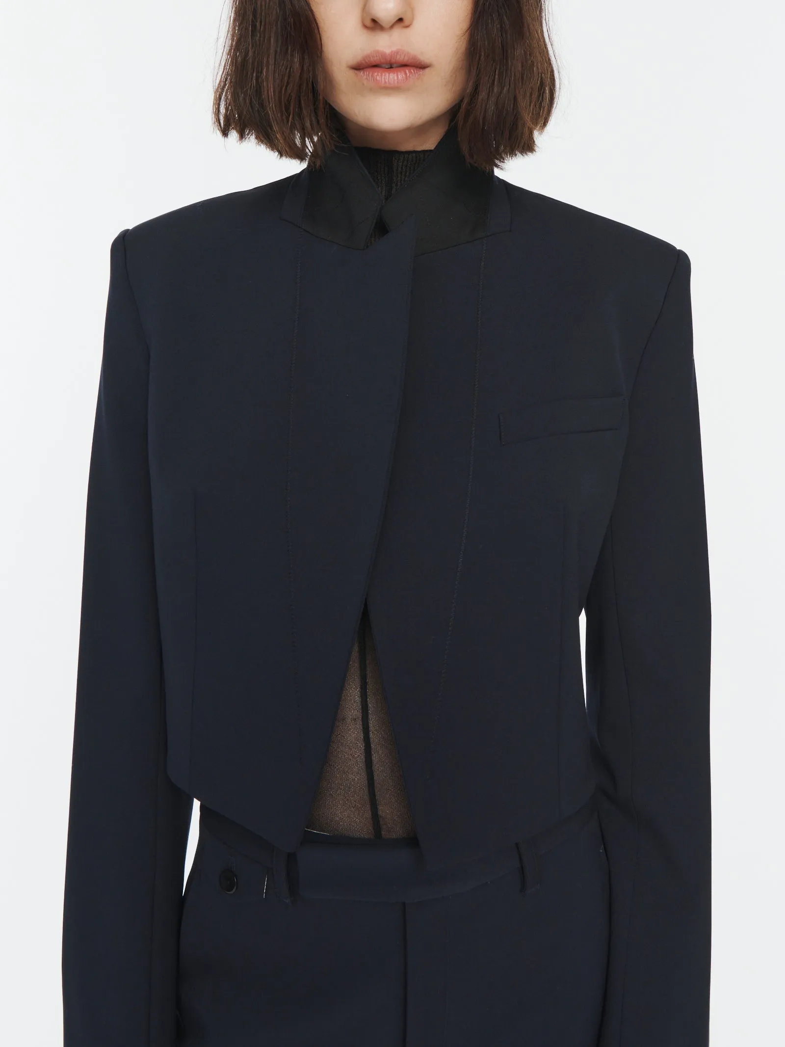 The Cropped Blazer in Midnight