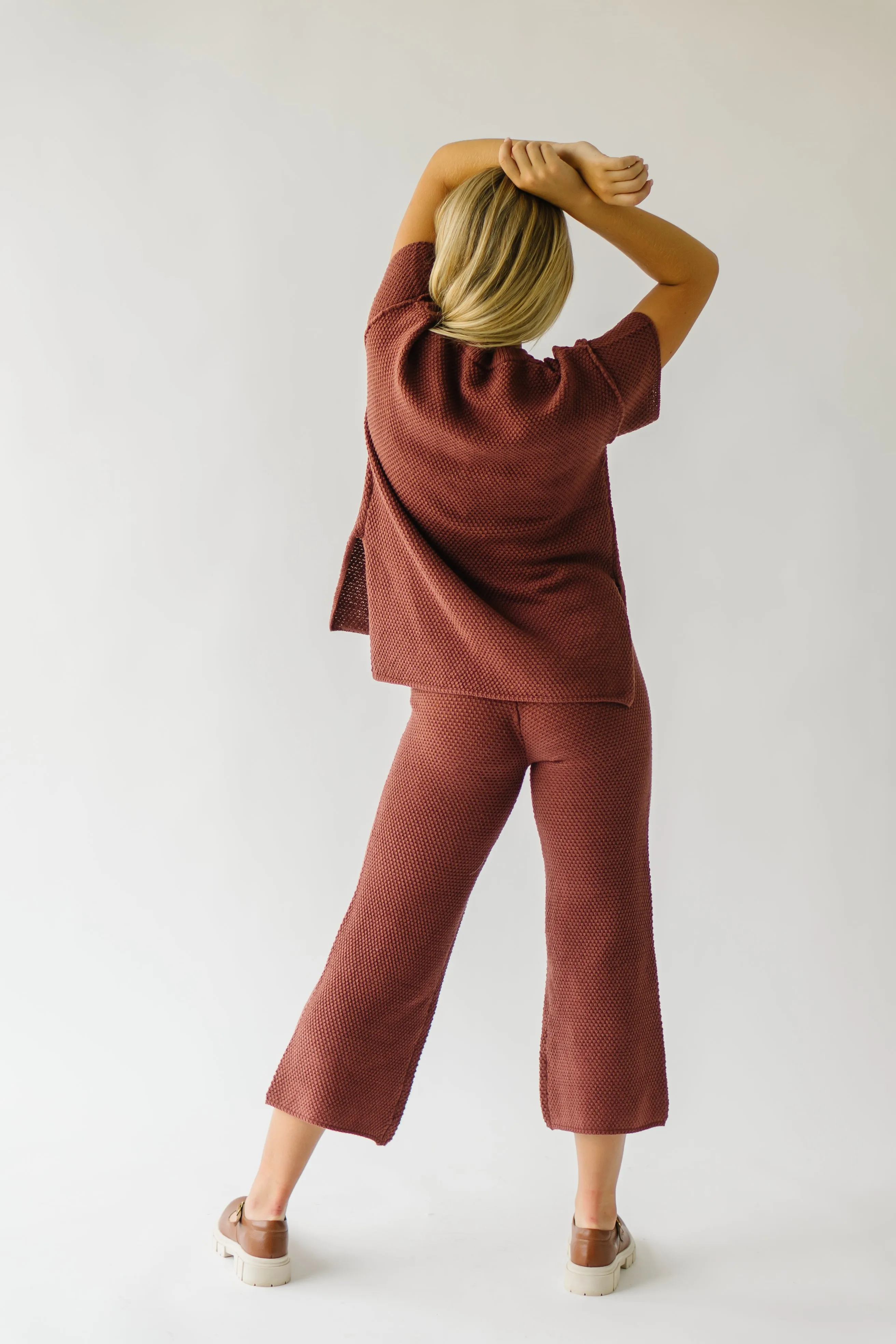 The Roxbury Textured Sweater Pant in Rust