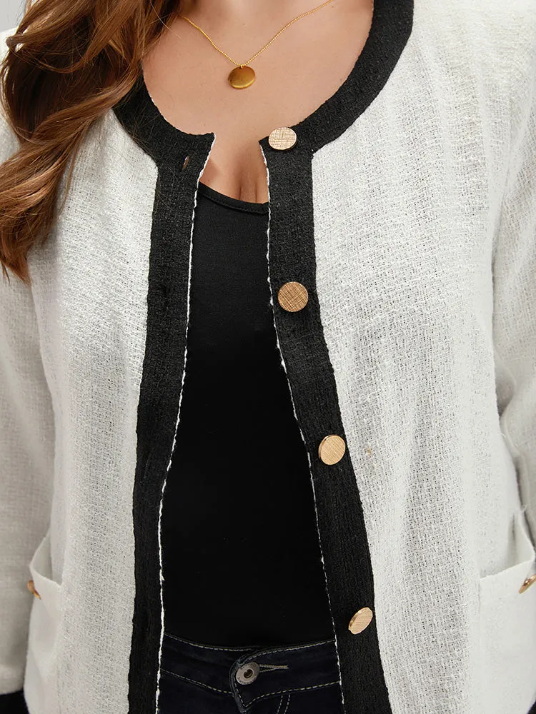 Two Tone Buckle Detail Pocket Blazer