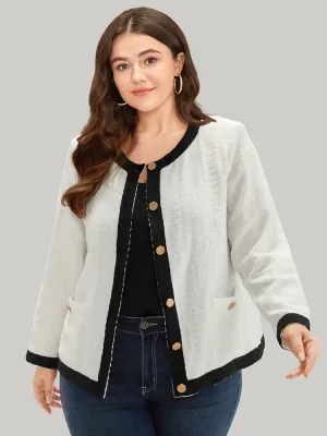 Two Tone Buckle Detail Pocket Blazer