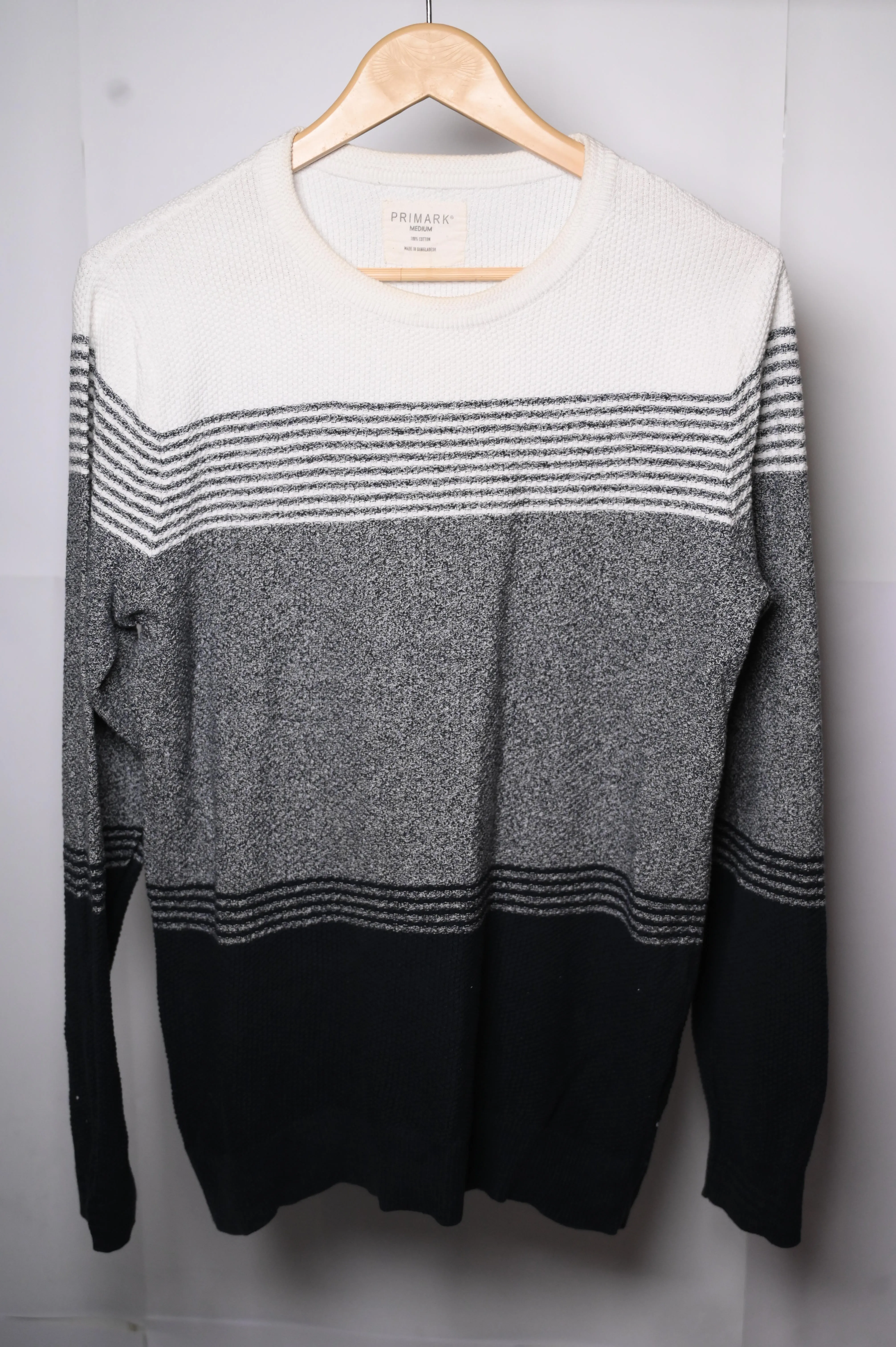 White, Grey & Blue Primark Medium Sweater