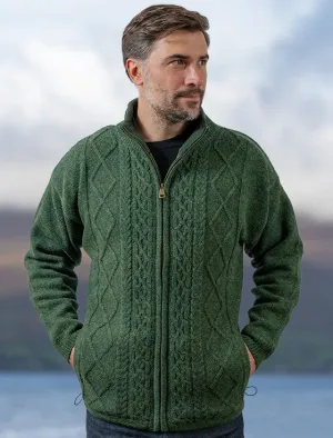 Windproof Aran Style Jacket - Pickle